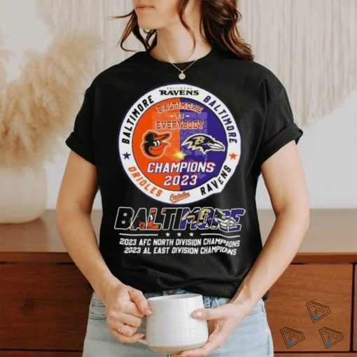Baltimore Ravens 2023 AFC North Division And Baltimore Orioles AL East Division Champions Shirt