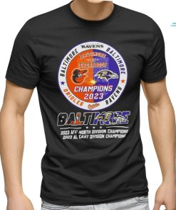Baltimore Ravens 2023 Afc North Division And 2023 Al East Division Champion Shirt