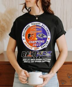 Baltimore Ravens 2023 Afc North Division And 2023 Al East Division Champion Shirt, hoodie, sweater, long sleeve and tank top Baltimore Ravens 2023 Afc North Division And 2023 Al East Division Champion Shirt