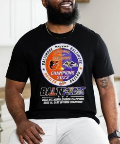 Baltimore Ravens 2023 Afc North Division And 2023 Al East Division Champion Shirt, hoodie, sweater, long sleeve and tank top Baltimore Ravens 2023 Afc North Division And 2023 Al East Division Champion Shirt