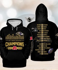 Baltimore Ravens AFC North Division Champions 2023 Black New Design Hoodie T Shirt