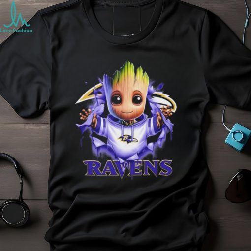 Baltimore Ravens Baby Groot Blood Inside Me Shirt