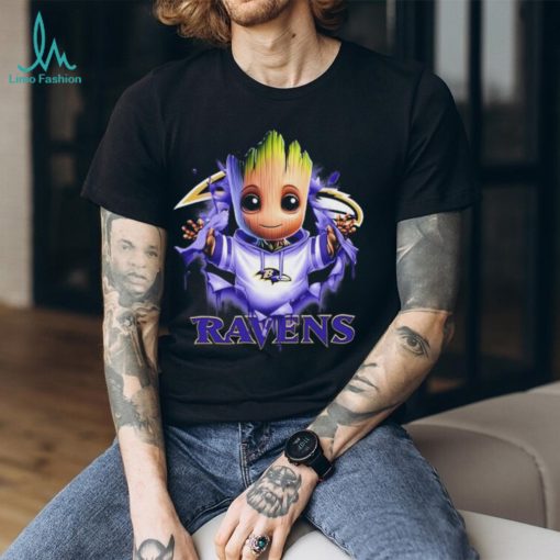 Baltimore Ravens Baby Groot Blood Inside Me Shirt