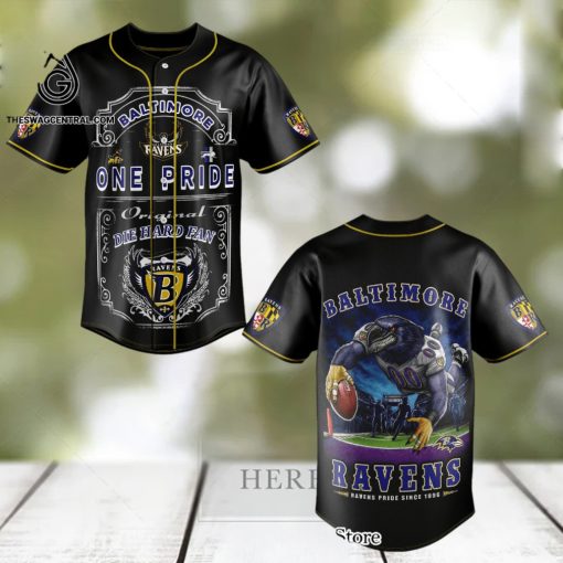 Baltimore Ravens Classic Full Print Baseball Jersey