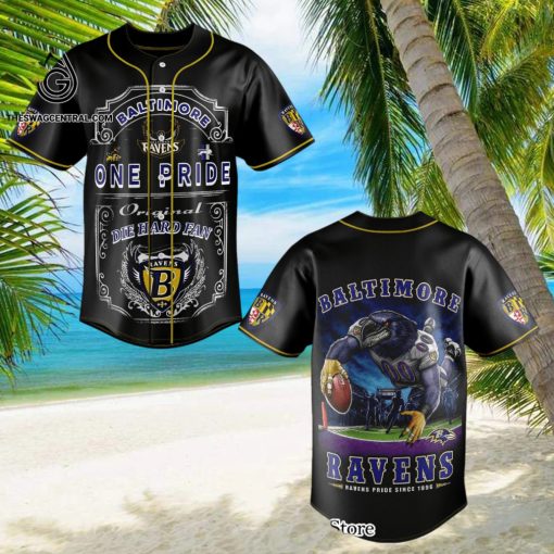 Baltimore Ravens Classic Full Print Baseball Jersey