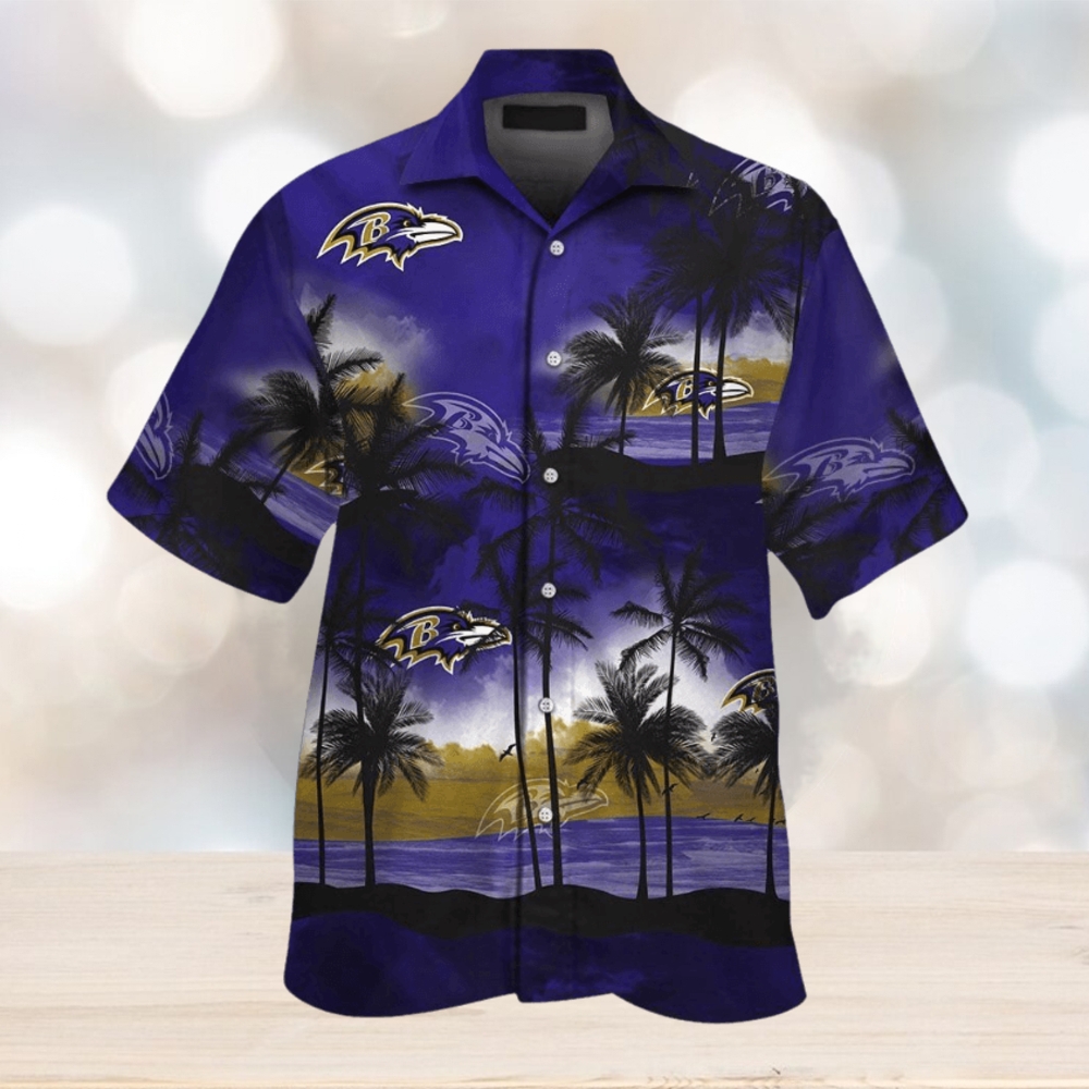 Baltimore Ravens Hawaiian Shirt Short Sleeve Tropical Button Up Baltimore Ravens Hawaiian Shirt Short Sleeve Tropical Button Up