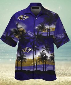 Baltimore Ravens Hawaiian Shirt Short Sleeve Tropical Button Up