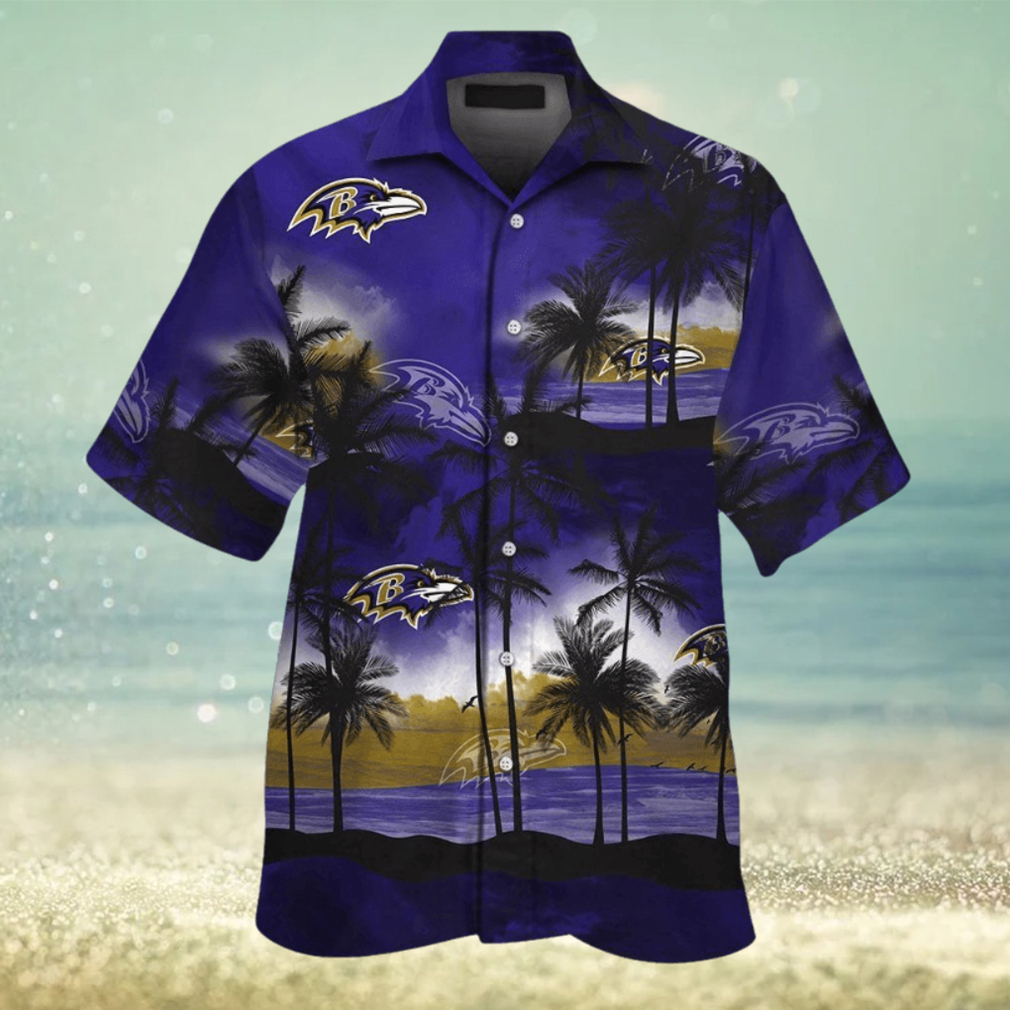Baltimore Ravens Hawaiian Shirt Short Sleeve Tropical Button Up Baltimore Ravens Hawaiian Shirt Short Sleeve Tropical Button Up
