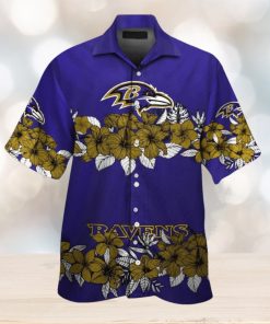 Baltimore Ravens Hawaiian Short Sleeve Tropical Shirt Button Up