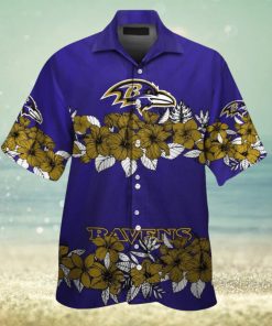 Baltimore Ravens Hawaiian Short Sleeve Tropical Shirt Button Up