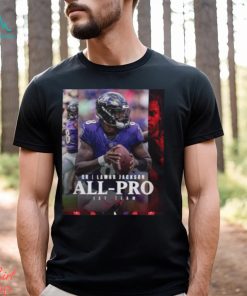 Baltimore Ravens Lamar Jackson QB 2023 Season NFL Associated Press All Pro First Team Poster Unisex T Shirt