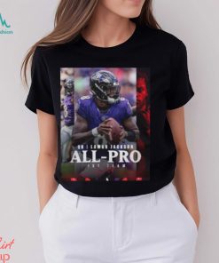 Baltimore Ravens Lamar Jackson QB 2023 Season NFL Associated Press All Pro First Team Poster Unisex T Shirt