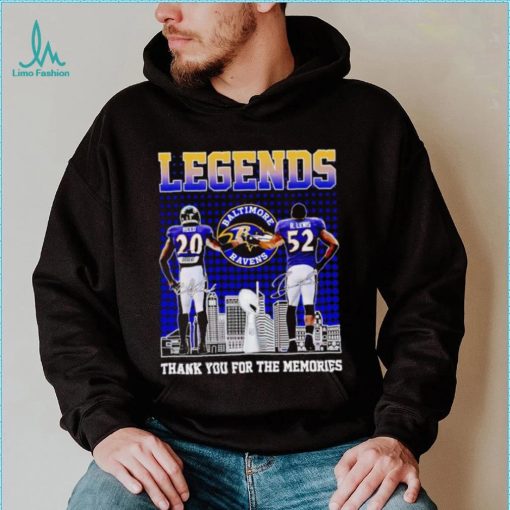 Baltimore Ravens Legends Ed Reed and Ray Lewis thank you for the memories shirt