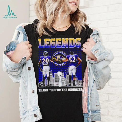 Baltimore Ravens Legends Ed Reed and Ray Lewis thank you for the memories shirt