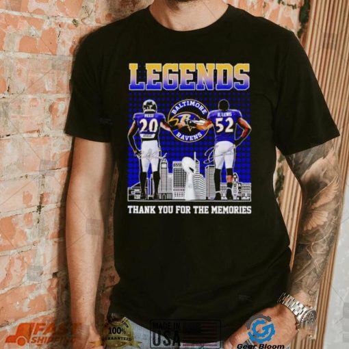 Baltimore Ravens Legends Ed Reed and Ray Lewis thank you for the memories shirt