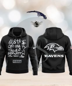 Baltimore Ravens NFL Justice Opportunity Equity Freedom Hoodie 3D