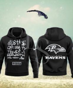 Baltimore Ravens NFL Justice Opportunity Equity Freedom Hoodie 3D