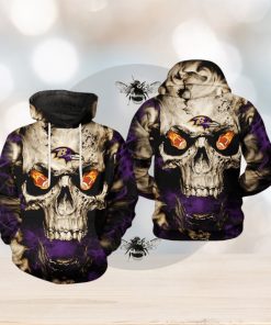 Baltimore Ravens NFL Skull Team 3D Printed Hoodie