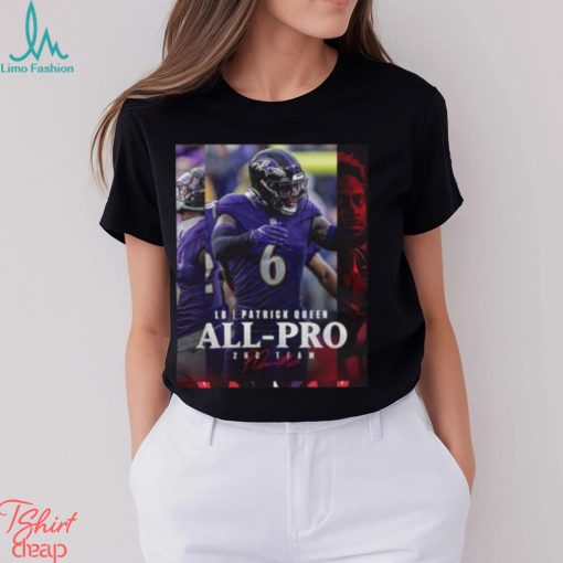 Baltimore Ravens Patrick Queen LB Season 2023 NFL Associated Press All Pro Second Team Poster Classic T Shirt