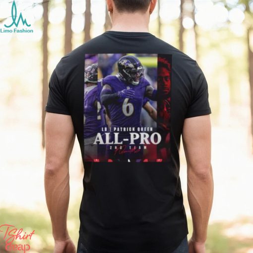 Baltimore Ravens Patrick Queen LB Season 2023 NFL Associated Press All Pro Second Team Poster Classic T Shirt