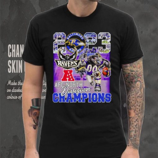 Baltimore Ravens Poe mascot 2023 AFC North Division Champions shirt