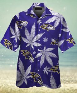 Baltimore Ravens Short Sleeve Button Up Hawaiian Tropical Shirt