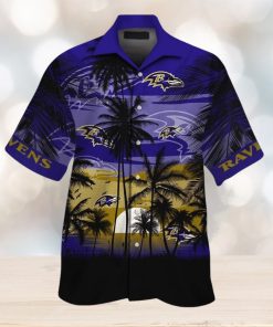Baltimore Ravens Short Sleeve Button Up Tropical Shirt Hawaiian Shirt