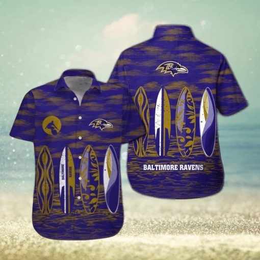 Baltimore Ravens Short Sleeve Shirt Hawaiian Tropical Exclusive Design