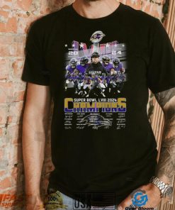 Baltimore Ravens Super Bowl LVIII 2024 Champions Signatures T Shirt