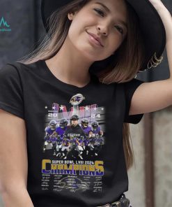 Baltimore Ravens Super Bowl LVIII 2024 Champions Signatures T Shirt