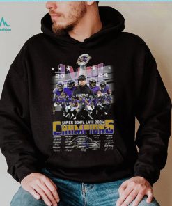 Baltimore Ravens Super Bowl LVIII 2024 Champions Signatures T Shirt