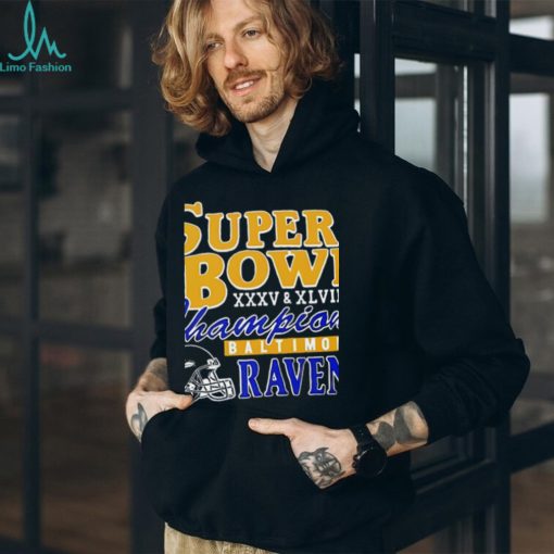 Baltimore Ravens Super Bowl XXXV And XLVII Champions Unisex T Shirt