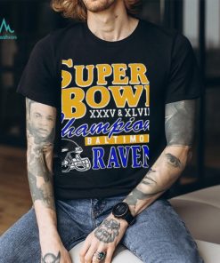 Baltimore Ravens Super Bowl XXXV And XLVII Champions Unisex T Shirt