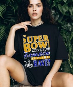 Baltimore Ravens Super Bowl XXXV And XLVII Champions Unisex T Shirt