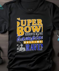 Baltimore Ravens Super Bowl XXXV And XLVII Champions Unisex T Shirt