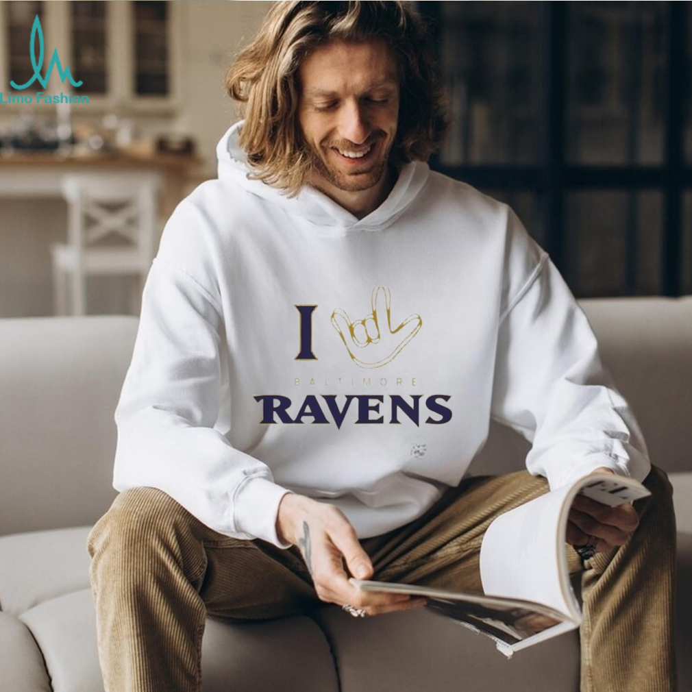 Baltimore Ravens The NFL Asl Collection By Love Sign Tri blend T shirt Baltimore Ravens The NFL Asl Collection By Love Sign Tri blend T shirt