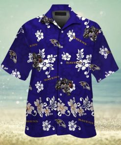 Baltimore Ravens Tropical Hawaiian Short Sleeve Button Up Shirt
