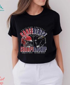 Baltimore Ravens Vs. Kansas City Chiefs 2023 AFC Conference Championship Matchup Official Grey T Shirt