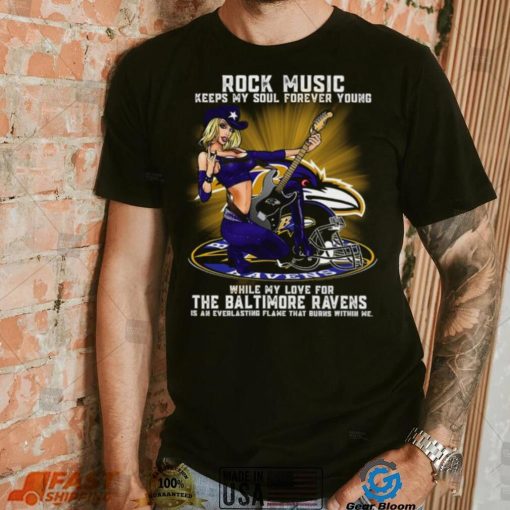 Baltimore Ravens rock music keep my soul forever young shirt