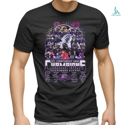 Baltimore ravens 2023 2024 afc championship game champions team name signature shirt