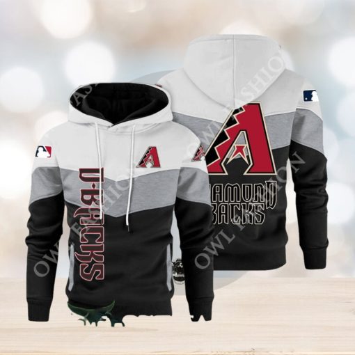 Baseball Arizona Diamondbacks Team MLB Black White Printed Hoodie