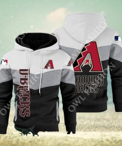 Baseball Arizona Diamondbacks Team MLB Black White Printed Hoodie