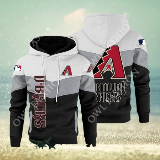 Baseball Arizona Diamondbacks Team MLB Black White Printed Hoodie