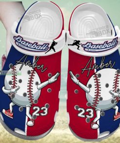 Baseball Ball Dabbing Cute – Custom Name Number Crocs