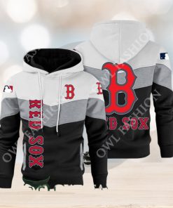Baseball Boston Red Sox Team MLB Black White Printed Hoodie