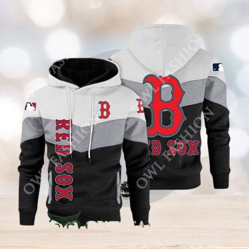 Baseball Boston Red Sox Team MLB Black White Printed Hoodie