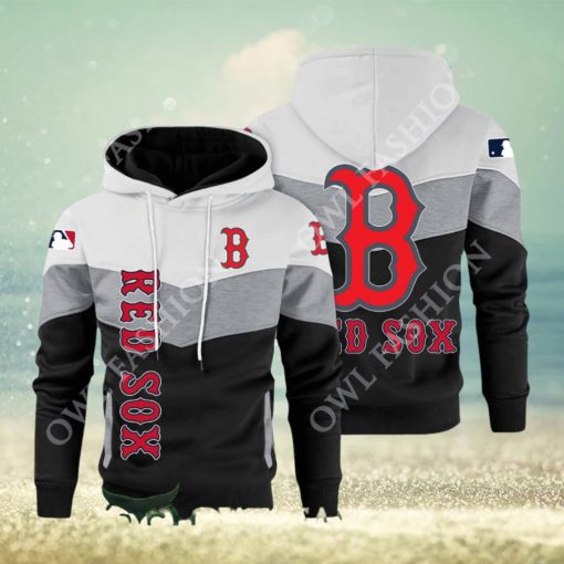 Baseball Boston Red Sox Team MLB Black White Printed Hoodie