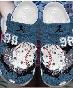 Baseball Cracks Blue Personalize Clog Custom Crocs Clog Number On Sandal Fashion Style Comfortable For Women Men Kid
