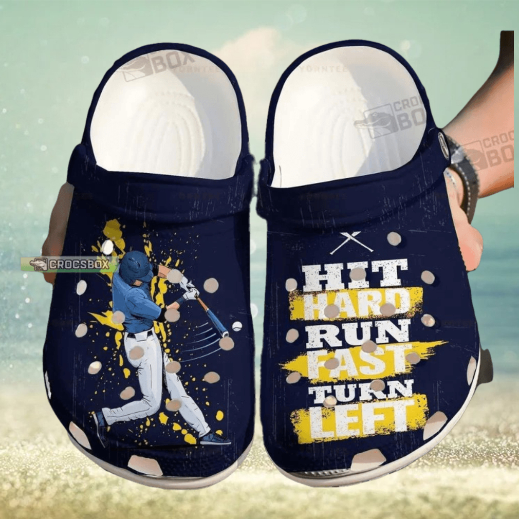 Baseball Hit Hard Run Fast Gift For Lover Rubber Crocs Comfy Footwear Baseball Hit Hard Run Fast Gift For Lover Rubber Crocs Comfy Footwear