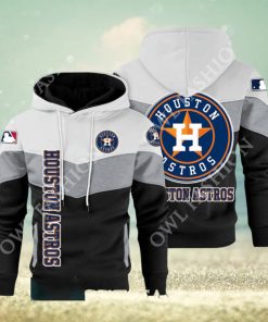 Baseball Houston Astros Team MLB Black White Printed Hoodie